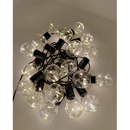 Catena decorativa LED per esterni 20xLED/0,075W/230V 5,8 m IP44 nera