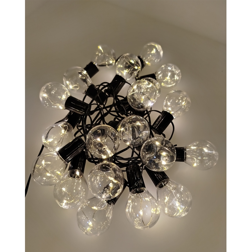 Catena decorativa LED per esterni 20xLED/0,075W/230V 5,8 m IP44 nera