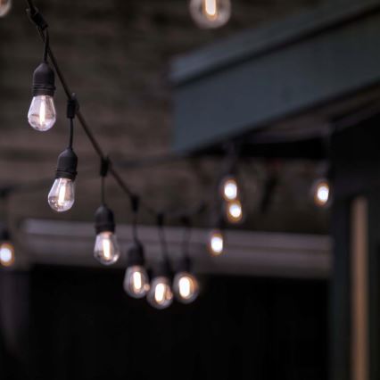 Catena decorativa LED per esterni 30xE27/1W/230V 16,44 m IP44 nera