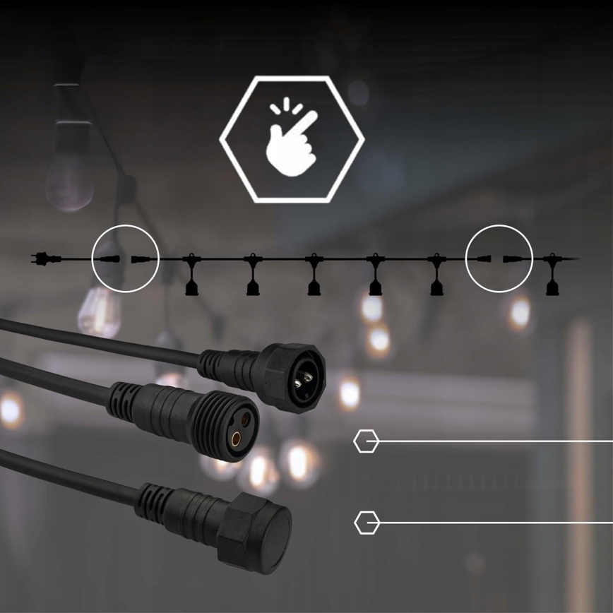 Catena decorativa LED per esterni 30xE27/1W/230V 16,44 m IP44 nera