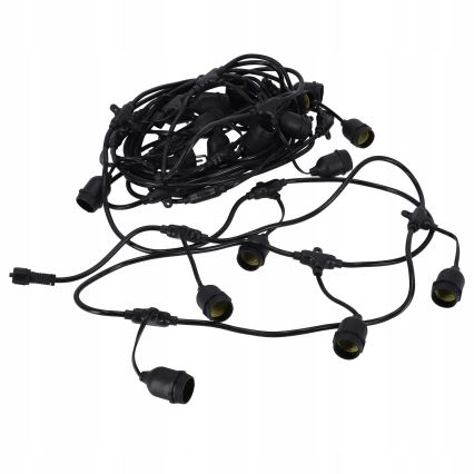 Catena decorativa LED per esterni 30xE27/1W/230V 16,44 m IP44 nera