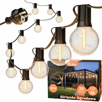 Catena decorativa LED per esterni 36xE12/1W/230V 22,35 m IP65 nero