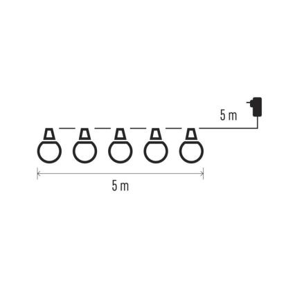 Catena decorativa LED per esterni 50xLED/10m IP44 trasparente