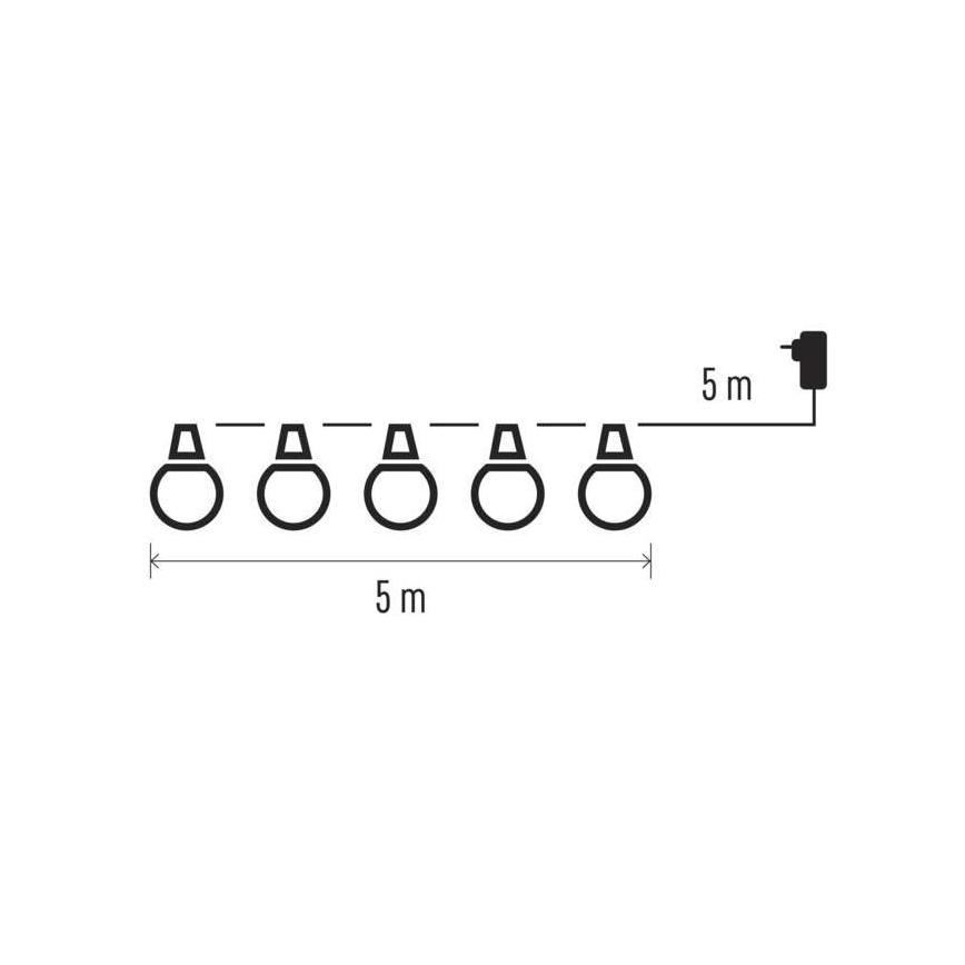 Catena decorativa LED per esterni 50xLED/10m IP44 trasparente