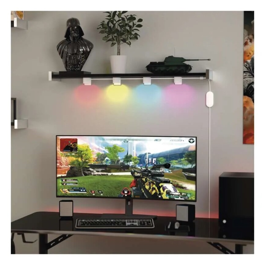Catena decorativa LED RGBIC+CCT con illuminazione puntiforme GoSmart - espansione 4xLED/7W/230V 85 cm Wi-Fi Tuya