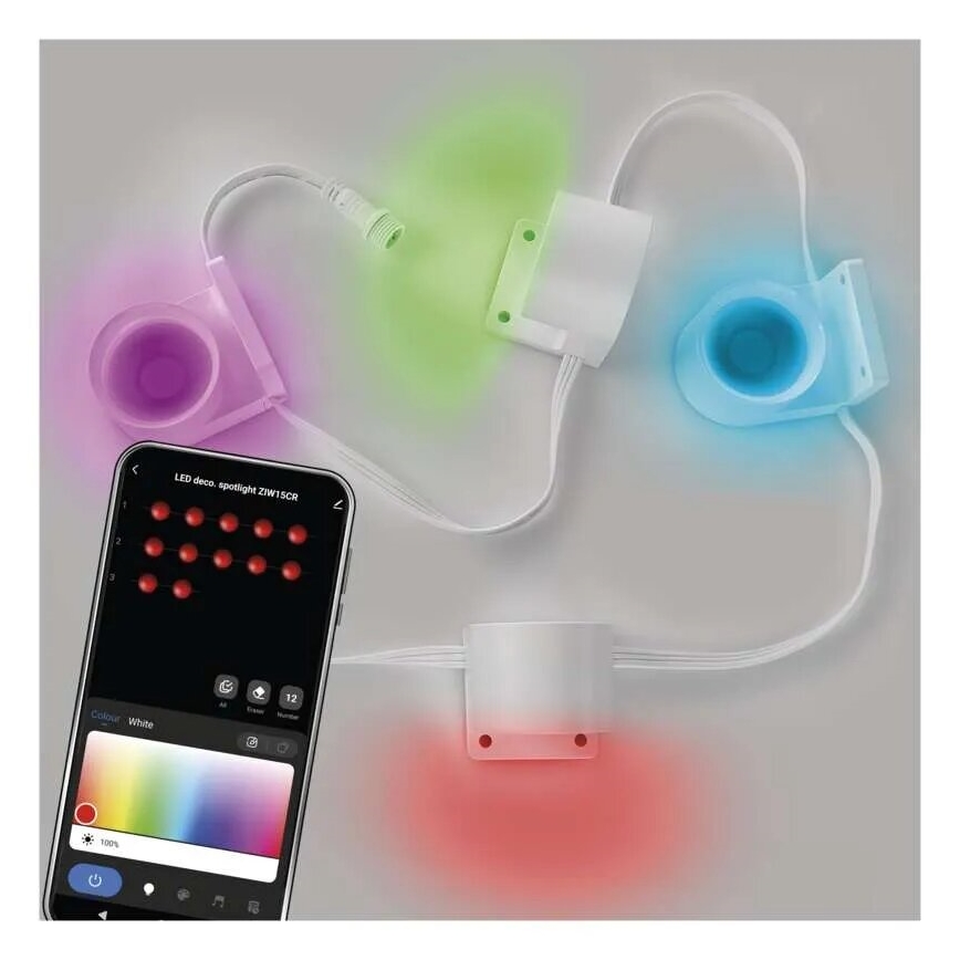 Catena decorativa LED RGBIC+CCT con illuminazione puntiforme GoSmart - espansione 4xLED/7W/230V 85 cm Wi-Fi Tuya
