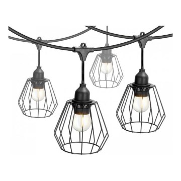 Catena decorativa per esterni CRETE 10xE27/230V 15m IP44