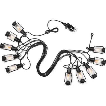 Catena decorativa per esterni GIRLANDA 10xLED 10m IP44 bianco caldo