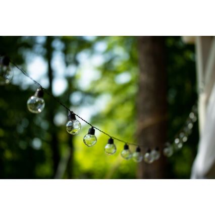 Catena decorativa solare 20 LED, 8 modalità, batteria 500 mAh, 7,6 m, IP67, bianco caldo