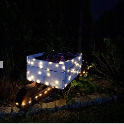 Catena decorativa solare a LED 100xLED/1,2V 800 mAh 7 m IP44 nero