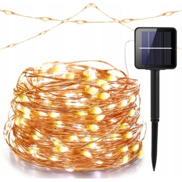 Catena decorativa solare a LED 200xLED/1,2V 800 mAh 12 m IP44 nero