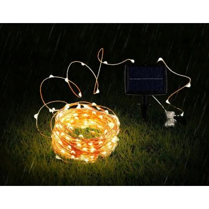 Catena decorativa solare a LED 200xLED/1,2V 800 mAh 12 m IP44 nero