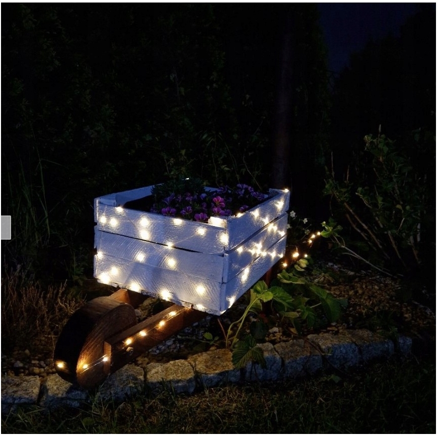 Catena decorativa solare a LED 200xLED/1,2V 800 mAh 12 m IP44 nero