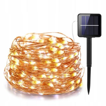 Catena decorativa solare a LED 200xLED/1,2V 800 mAh 12 m IP44 nero
