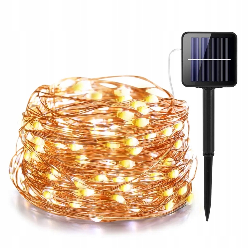 Catena decorativa solare a LED 200xLED/1,2V 800 mAh 12 m IP44 nero