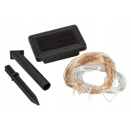 Catena decorativa solare a LED 200xLED/1,2V 800 mAh 12 m IP44 nero