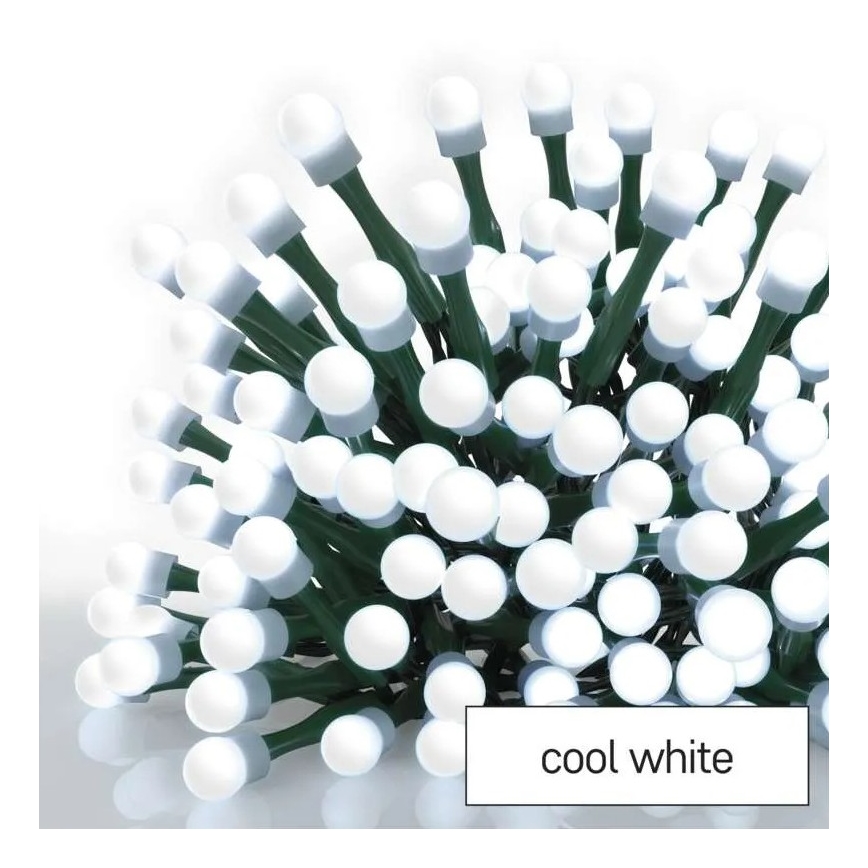 Catena di luci natalizie LED per esterni, 80 LED/8 funzioni, 13 m, bianco freddo, IP44