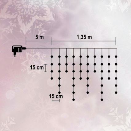 Catena di natale 50xLED 6,35m bianco freddo