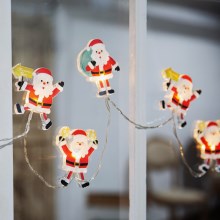 Catena di Natale a LED con ventose 6xLED/2xAA 1,2m bianco caldo Babbo Natale