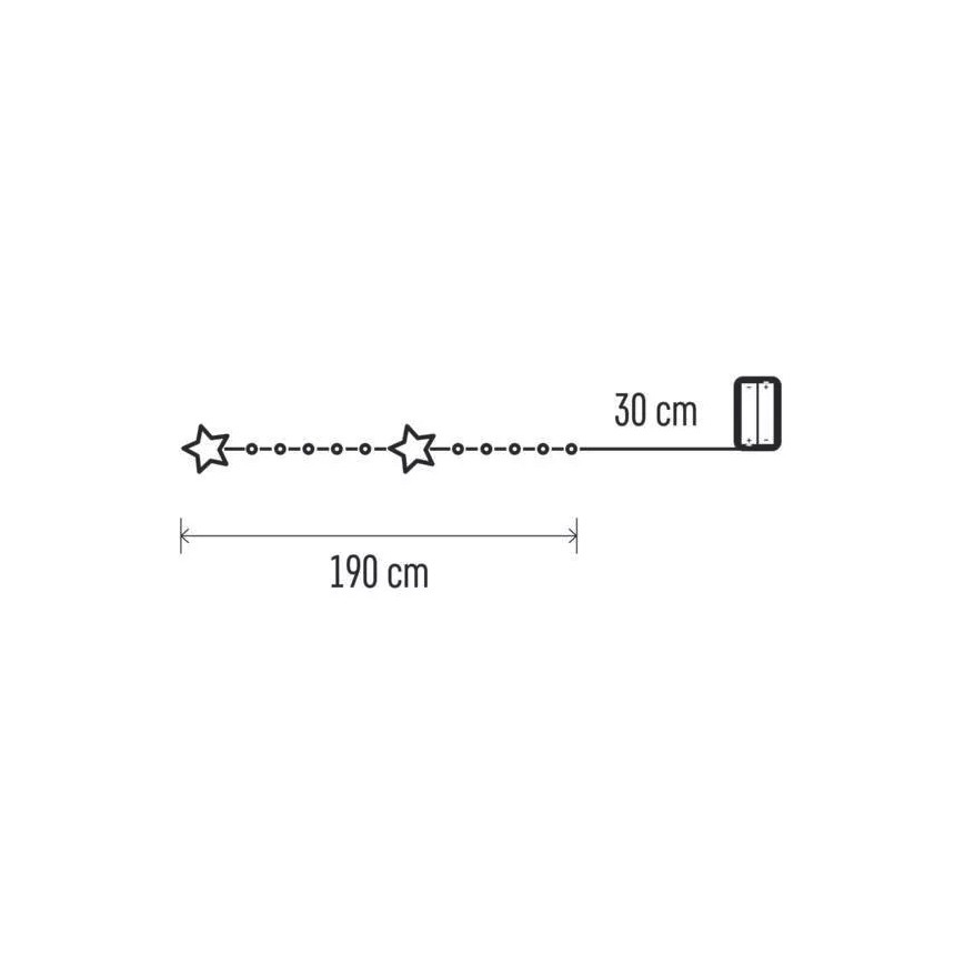 Catena di Natale LED 20xLED/2xAA 2,2 m bianco caldo