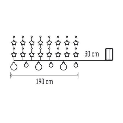 Catena di Natale LED 20xLED/2xAA 2,2 m bianco caldo