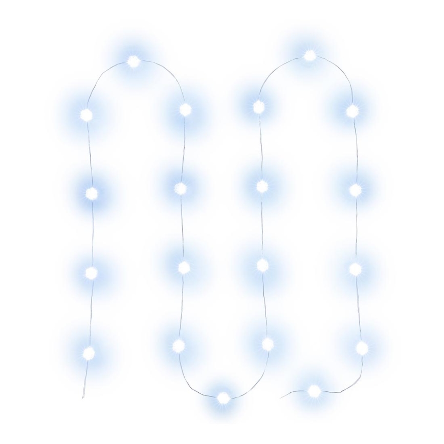 Catena di natale LED  20xLED/2xAA 2,3m bianco freddo