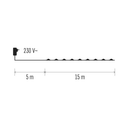 Catena di Natale LED da esterno 150xLED 20m IP44 multicolore