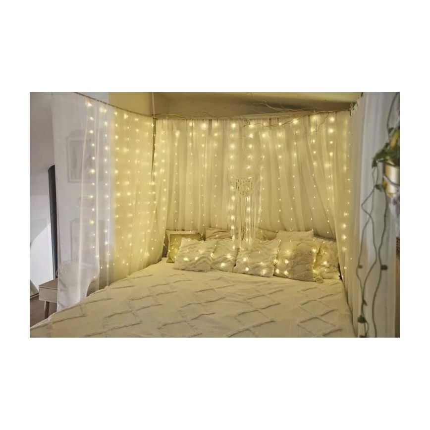 Catena di Natale LED da esterno 180xLED/8 funzioni 6,7 m IP44 bianco caldo