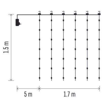 Catena di Natale LED da esterno 180xLED/8 funzioni 6,7 m IP44 bianco caldo