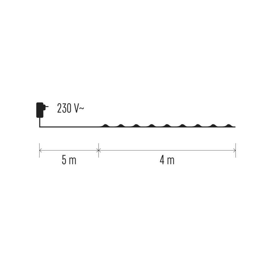 Catena di Natale LED da esterno 40xLED 9m IP44 bianco freddo