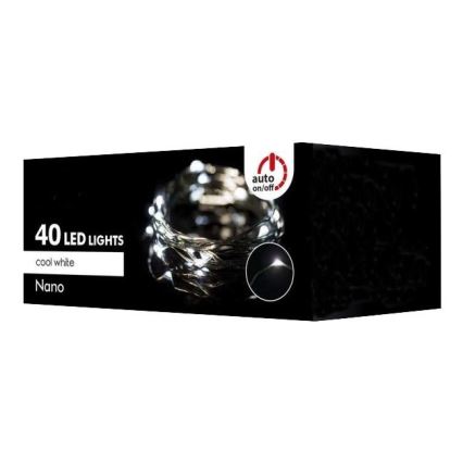 Catena di Natale LED da esterno 40xLED 9m IP44 bianco freddo