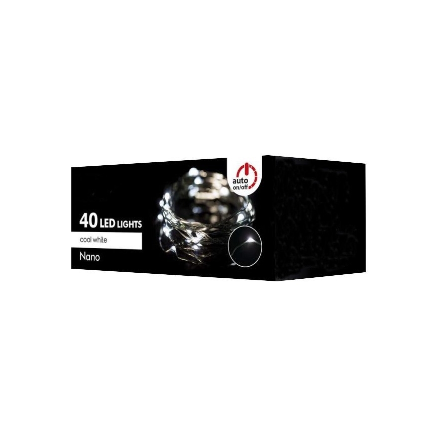 Catena di Natale LED da esterno 40xLED 9m IP44 bianco freddo