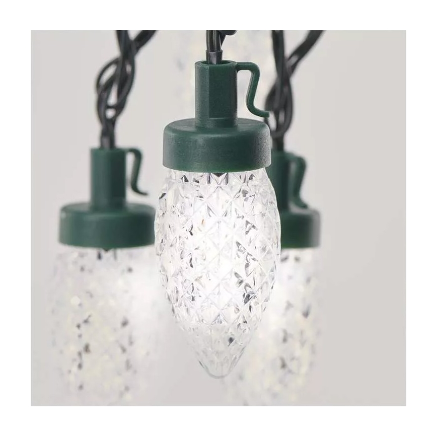 Catena di Natale LED da esterno 50xLED/8 funzioni 14,8 m IP44 bianco freddo