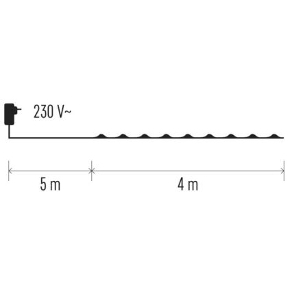 Catena di Natale LED Outdoor NANO 40xLED 9m IP44 bianco caldo
