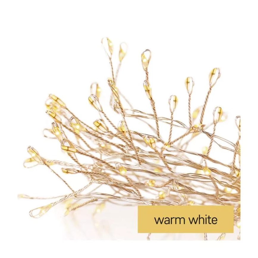 Catena LED 100 LED, alimentazione 3× AA, 2,7 m, bianco caldo