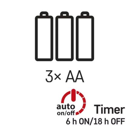 Catena LED 100 LED, alimentazione 3× AA, 2,7 m, bianco caldo