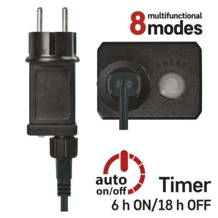 Catena LED 200 LED / 8 funzioni, 25 m, IP44, multicolore