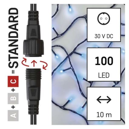 Catena LED da esterno 100 LED/10 m IP44 blu