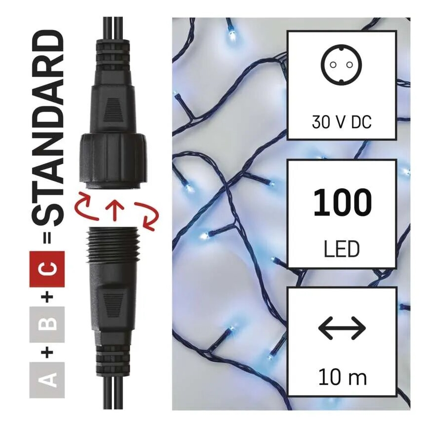 Catena LED da esterno 100 LED/10 m IP44 blu