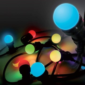 Catena LED da esterno EASY CONNECT 8xE27 5m IP44 multicolore