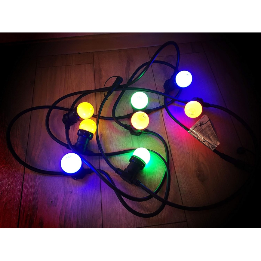 Catena LED da esterno EASY CONNECT 8xE27 5m IP44 multicolore