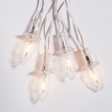 Catena LED aggiuntiva per esterni CONE FILAMENT, 20 lampadine E10, 14m, vetro trasparente/bianco caldo, IP44, Realizzata nella Repubblica Ceca