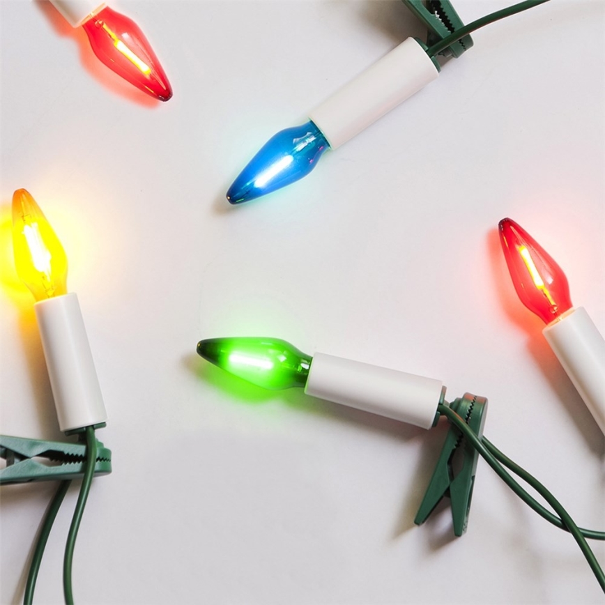 Catena LED natalizia da esterno FELICIA FILAMENT 20xE10 19m colorato/bianco caldo IP44, Made in the EU