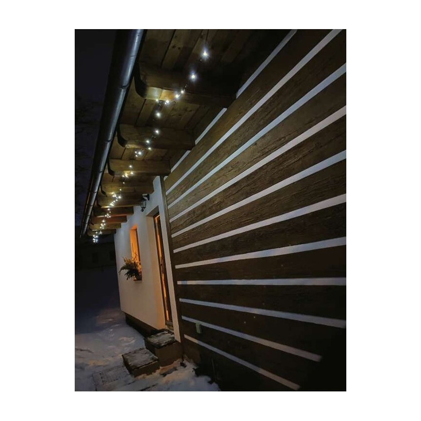 Catena LED da esterno natalizia 120xLED/17m IP44 bianco caldo