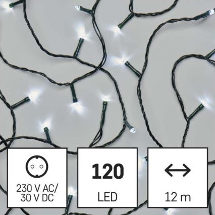 Catena LED da esterno natalizia 120xLED/17m IP44 bianco caldo