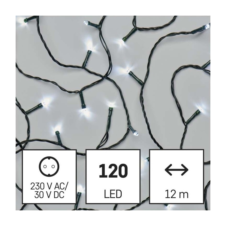 Catena LED da esterno natalizia 120xLED/17m IP44 bianco caldo