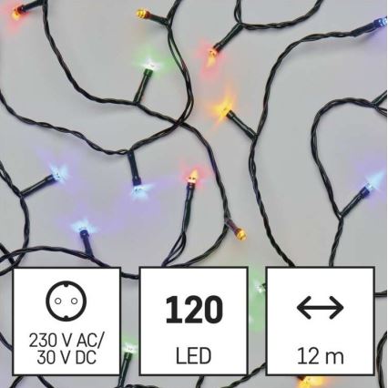 Catena LED da esterno natalizia 120xLED/17m IP44 multicolor