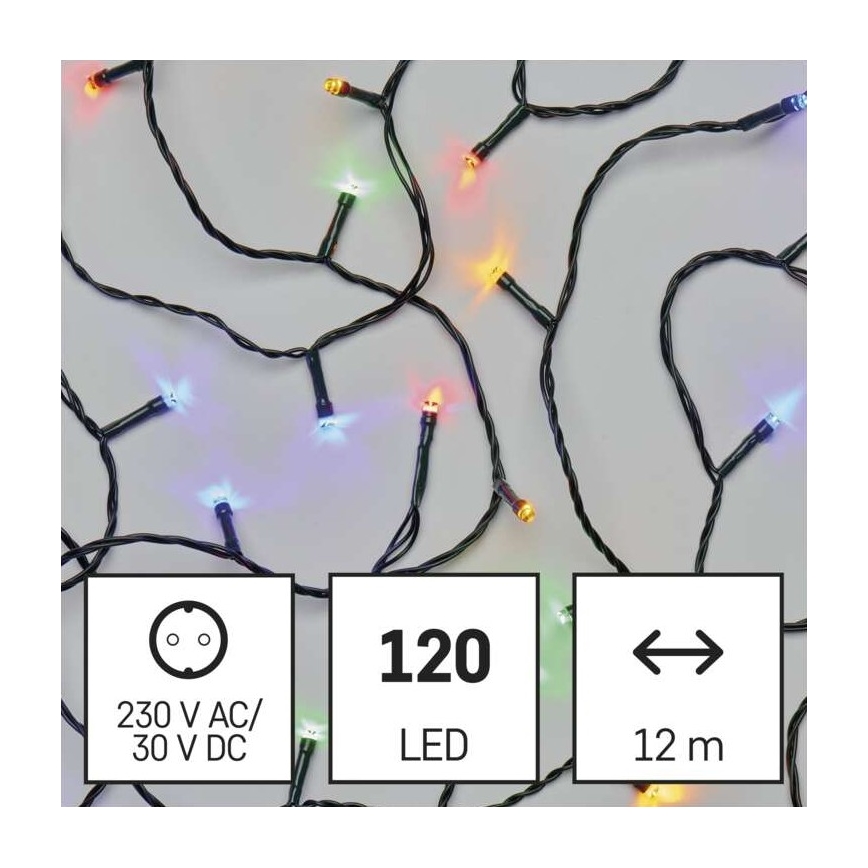 Catena LED da esterno natalizia 120xLED/17m IP44 multicolor