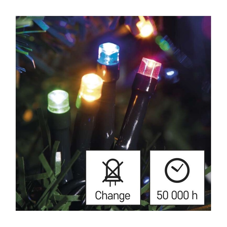Catena LED da esterno natalizia 120xLED/17m IP44 multicolor