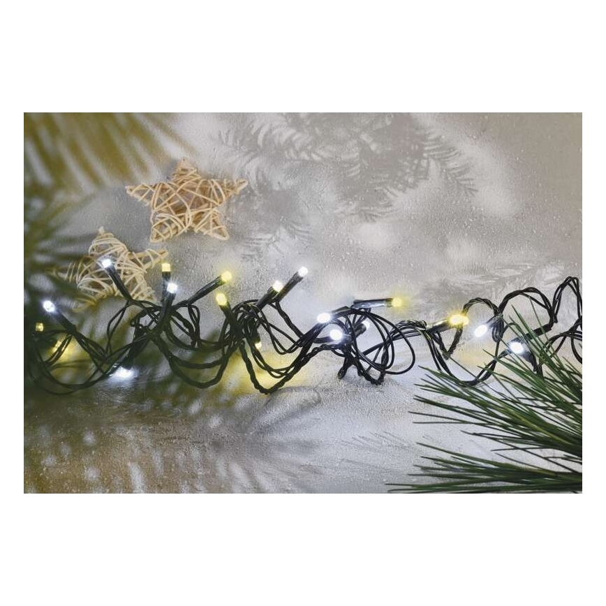 Catena LED da esterno natalizia 120xLED/2 funzioni 17m IP44 bianco caldo/freddo